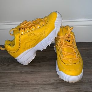 Yellow fila sneakers